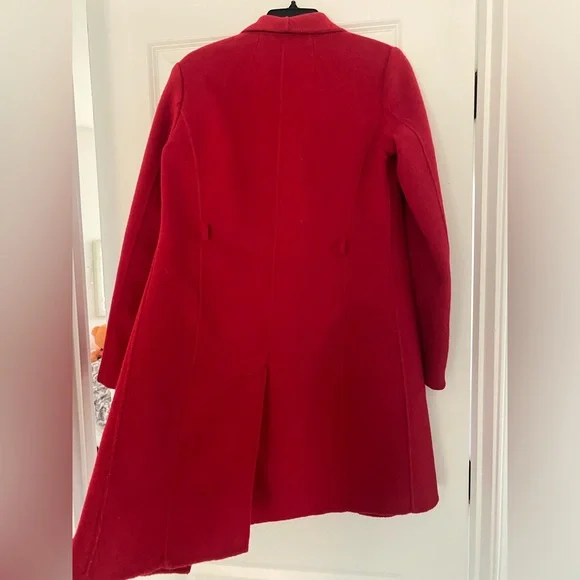 Red Wool Coat Size Small - Picture 8 of 12